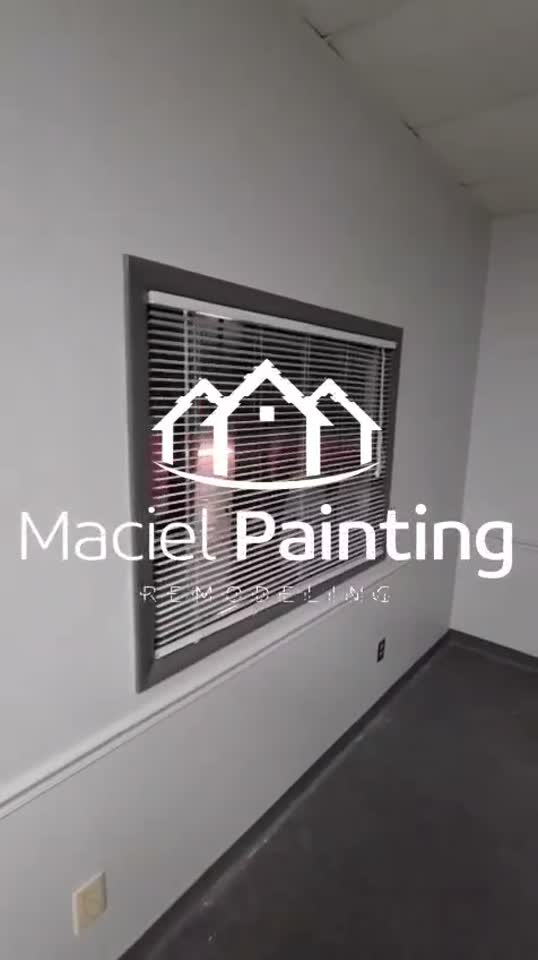 Freshly sprayed built-in cabinet in a Cobb County home